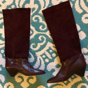 Elegant Burgundy Heeled Boots